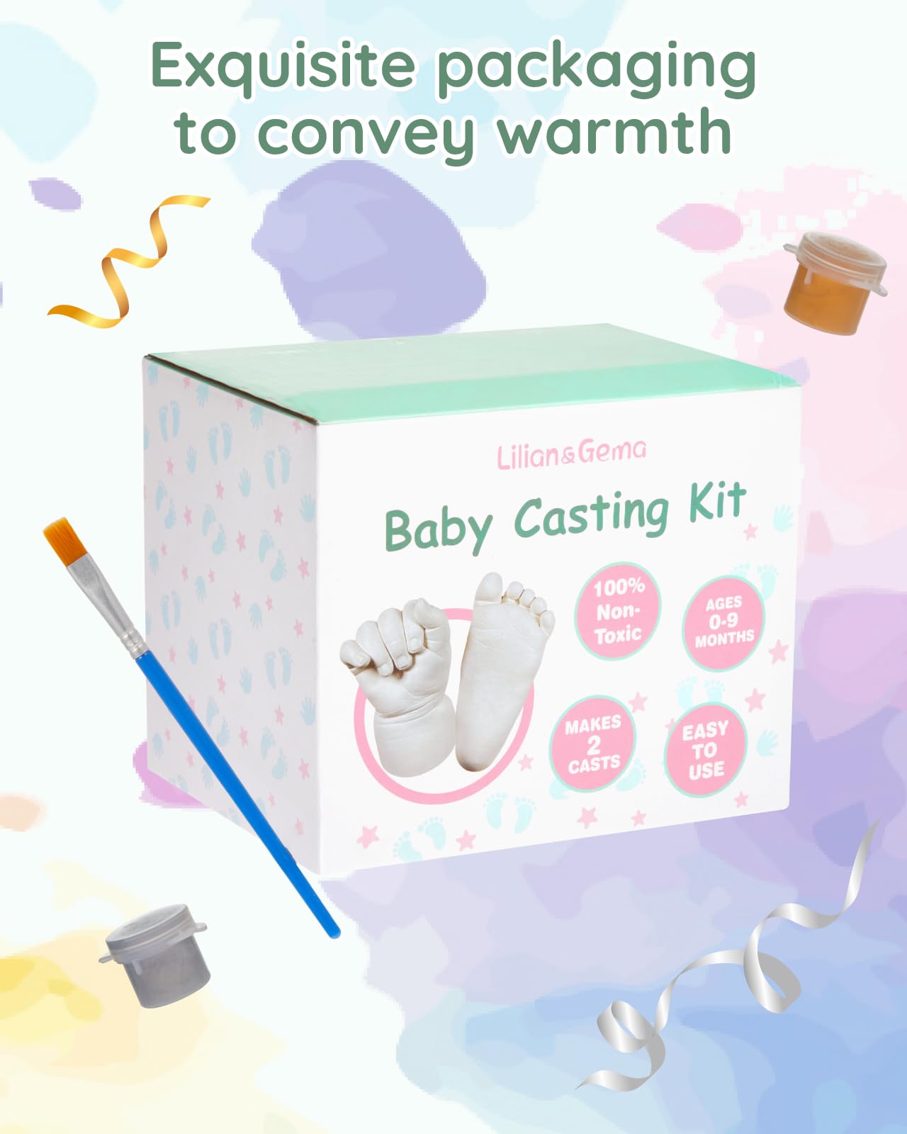 Lilian&Gema display stand and gift box ready-to-share keepsake for baby celebrations.