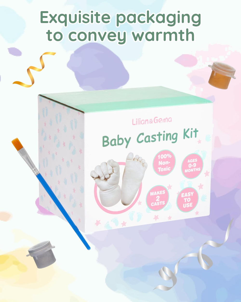 Lilian&Gema display stand and gift box ready-to-share keepsake for baby celebrations.