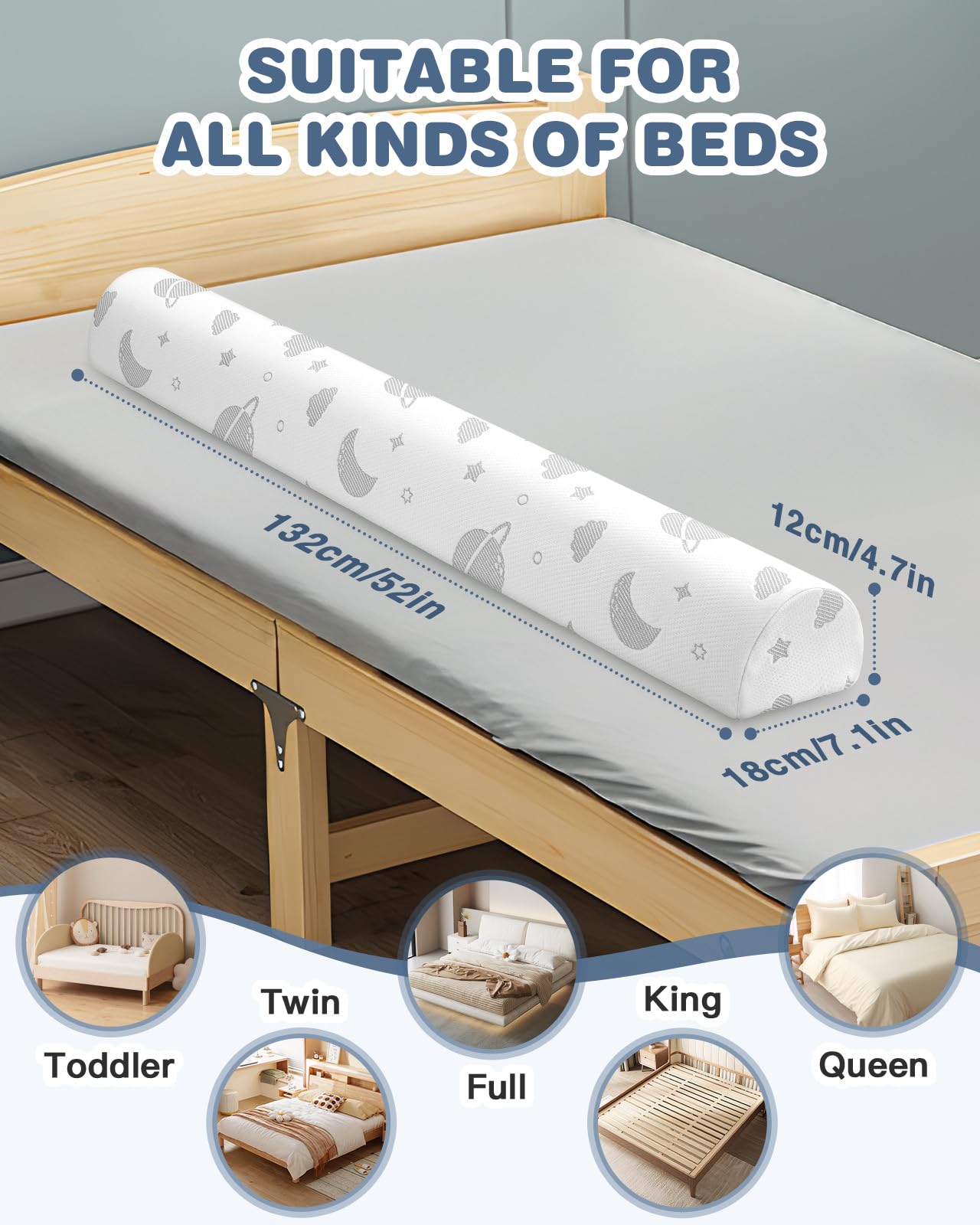 Lilian&Gema foam bed rail edge with soft fabric cover benefits cozy protection