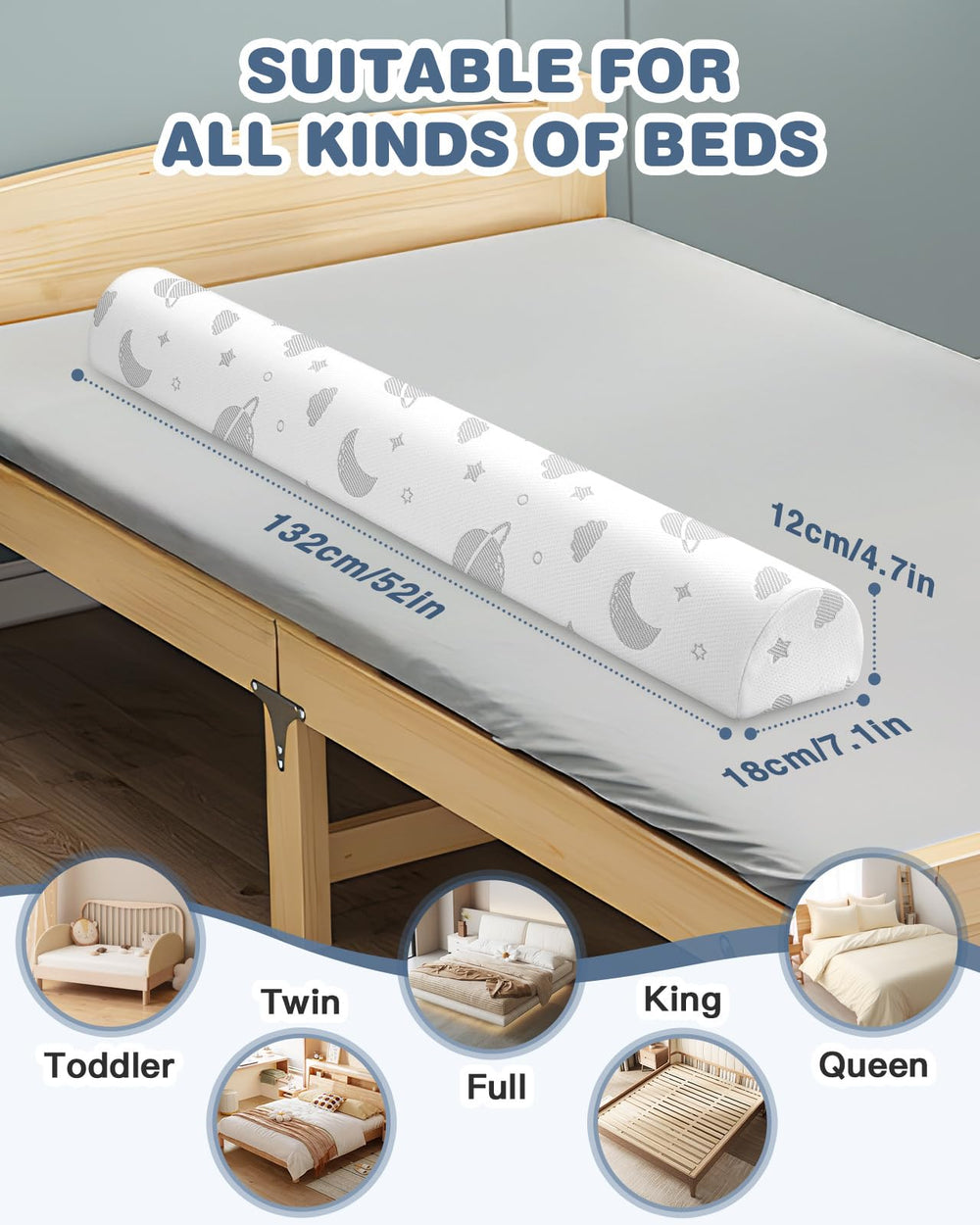 Lilian&Gema foam bed rail edge with soft fabric cover benefits cozy protection