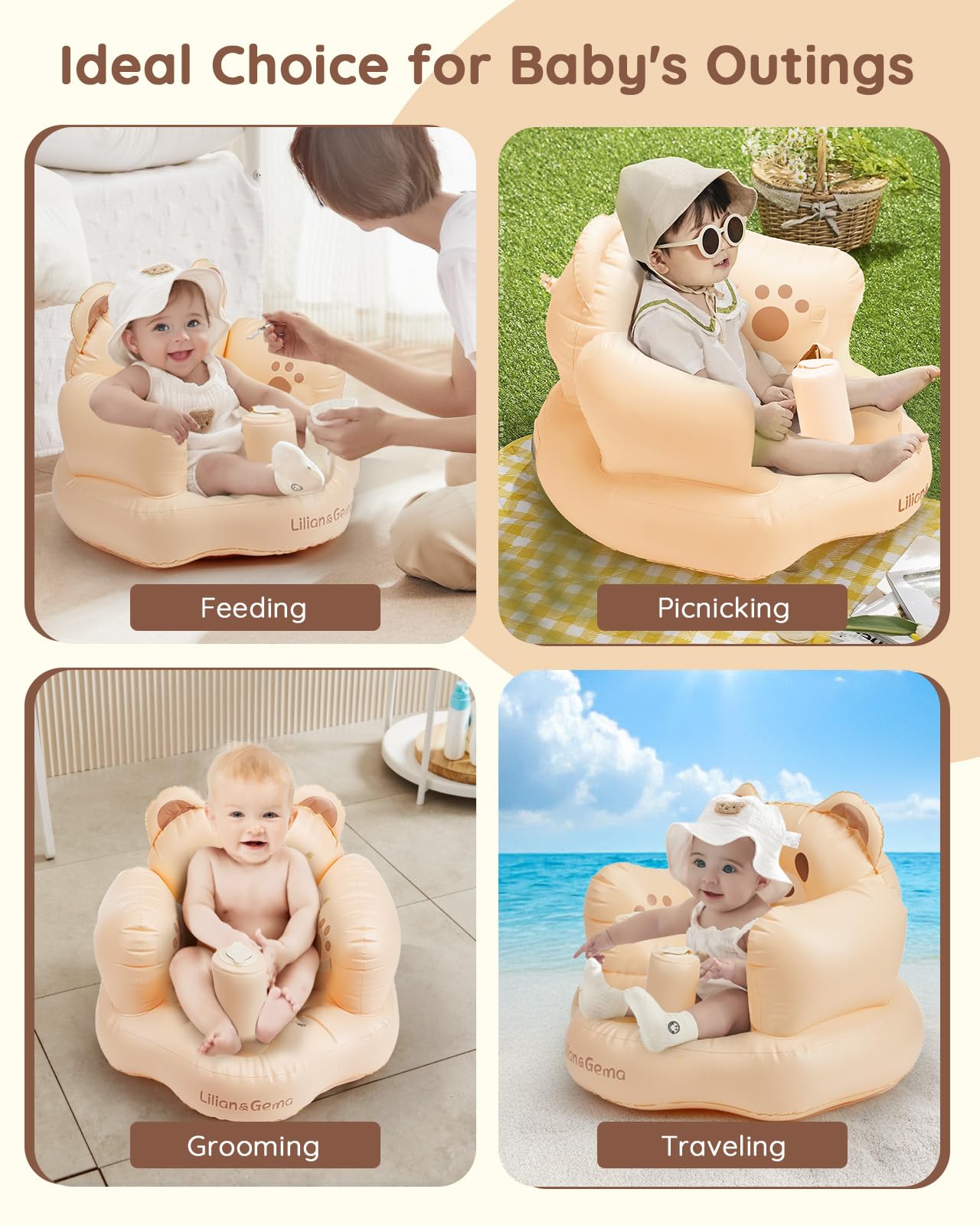 Lilian&Gema suitable for babies 3 months and up.
