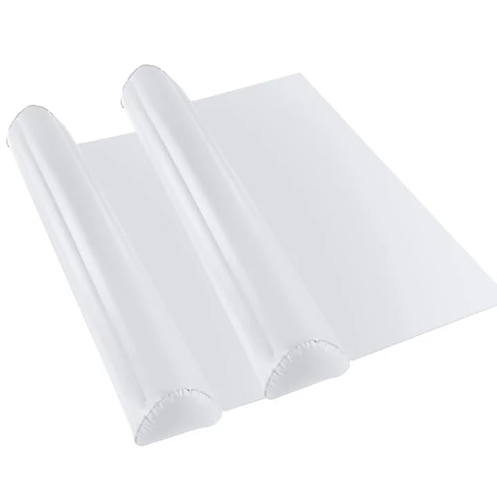 Lilian&Gema inflatable bed rail top view demonstrates quick setup for travel.