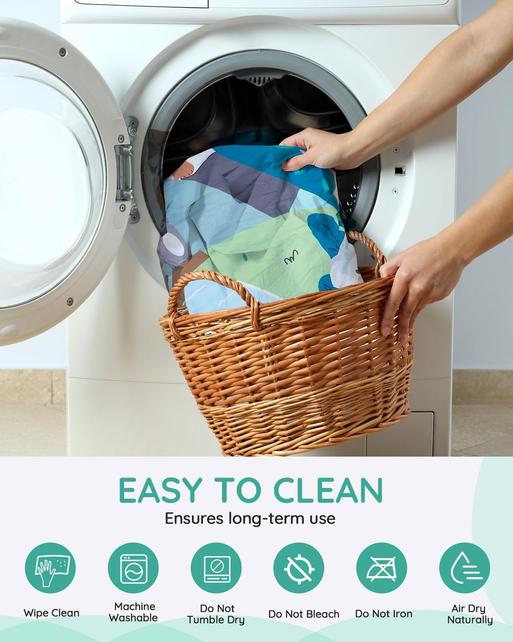 Lilian&Gema machine-washable cover – easy cleanup after messy sessions.