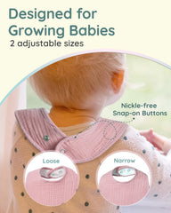 Lilian&Gema muslin baby bibs absorbent front cotton with soft back toweling close-up.