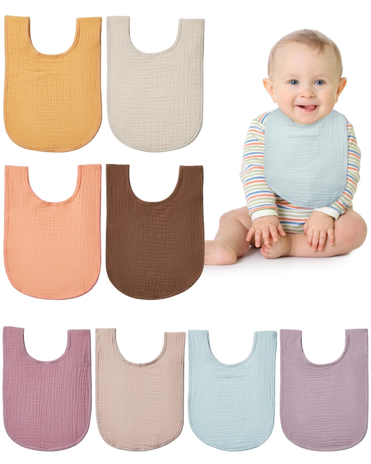 Lilian&Gema muslin baby bibs gift-ready packaging for baby showers.