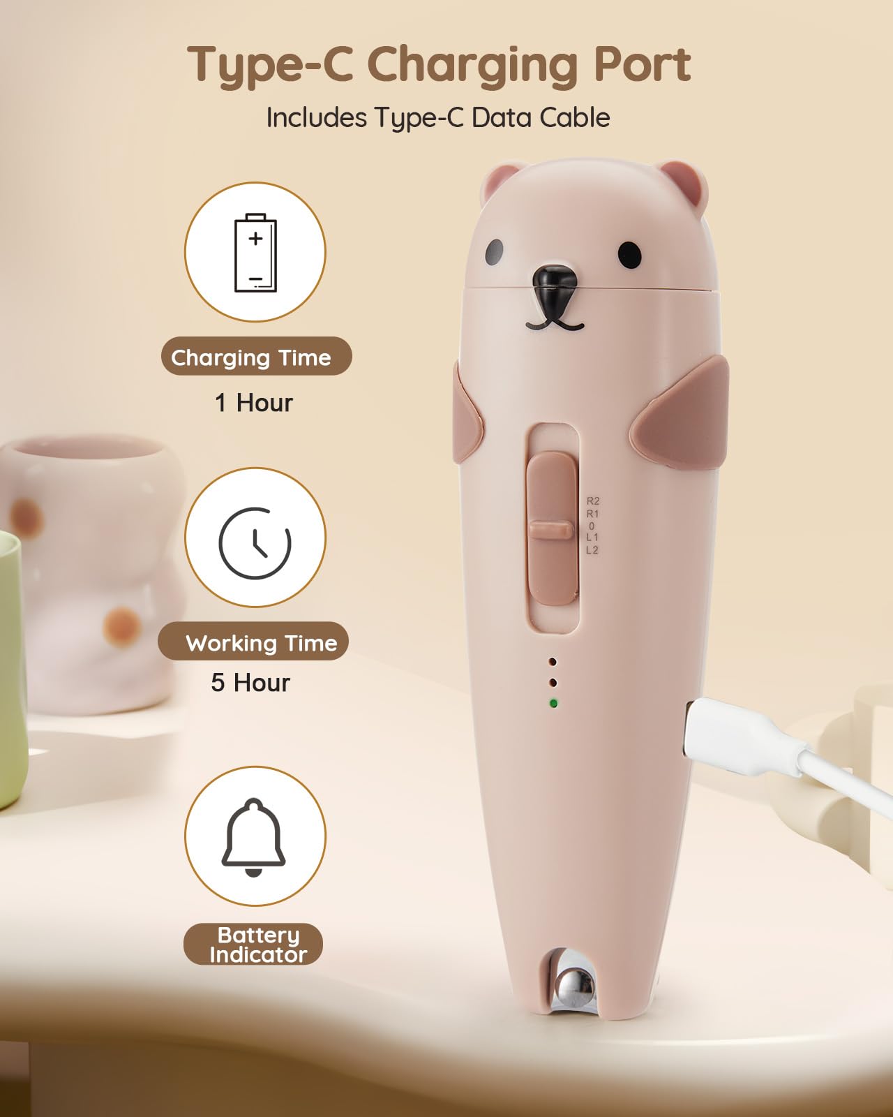 Lilian&Gema night visibility dual LED lights for clear grooming in dim rooms.