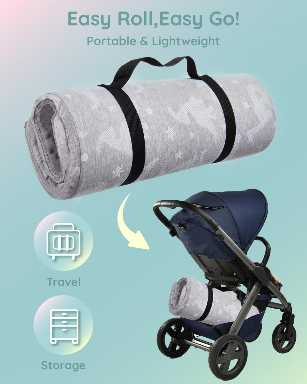 Lilian&Gema vacuum-packed packaging keeps mattress hygienic for travel.