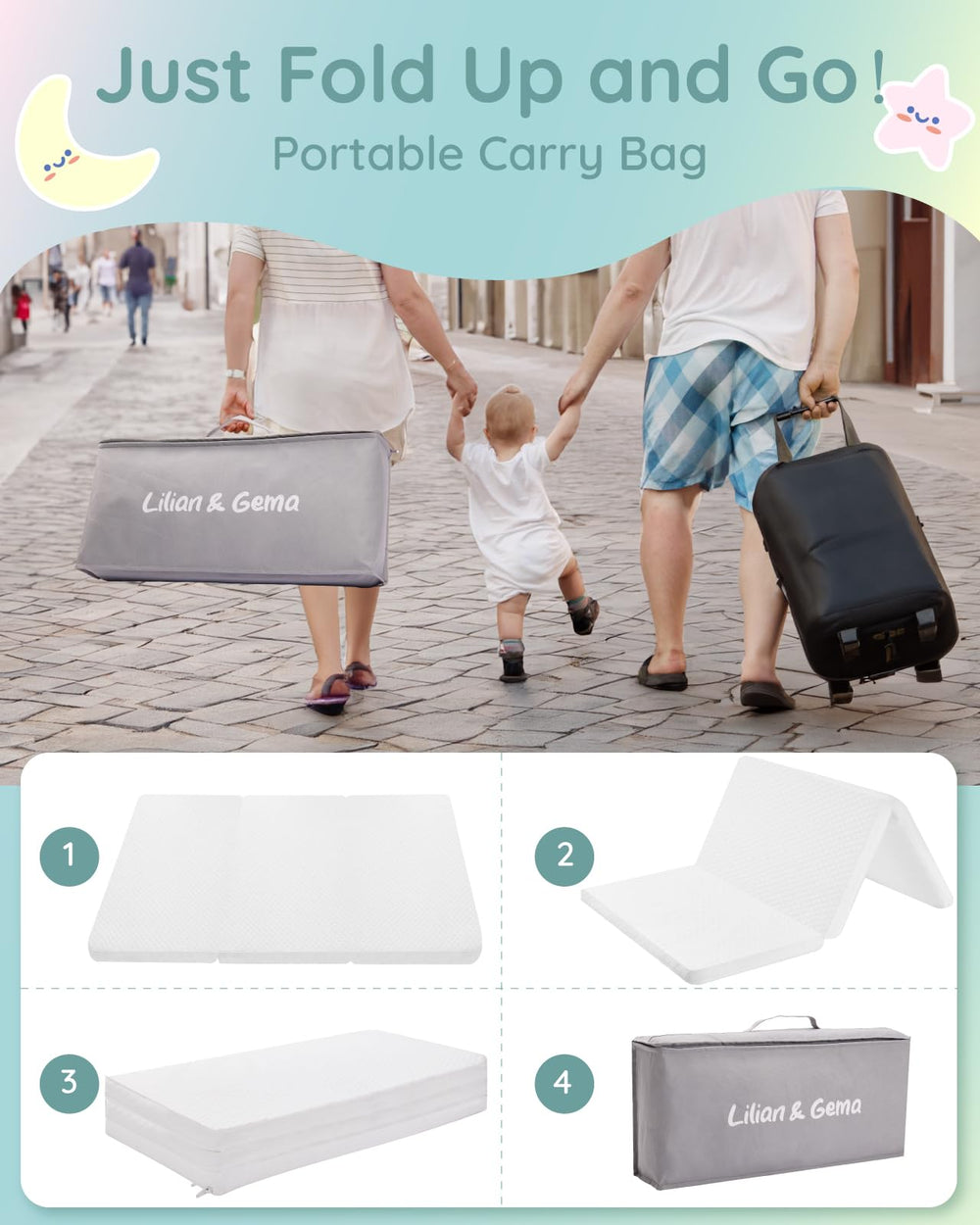 Lilian&Gema compatibility note shows safe alignment for baby naps