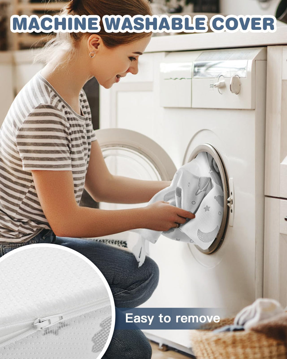 Lilian&Gema bed bumper with washable zipper cover for simple cleaning