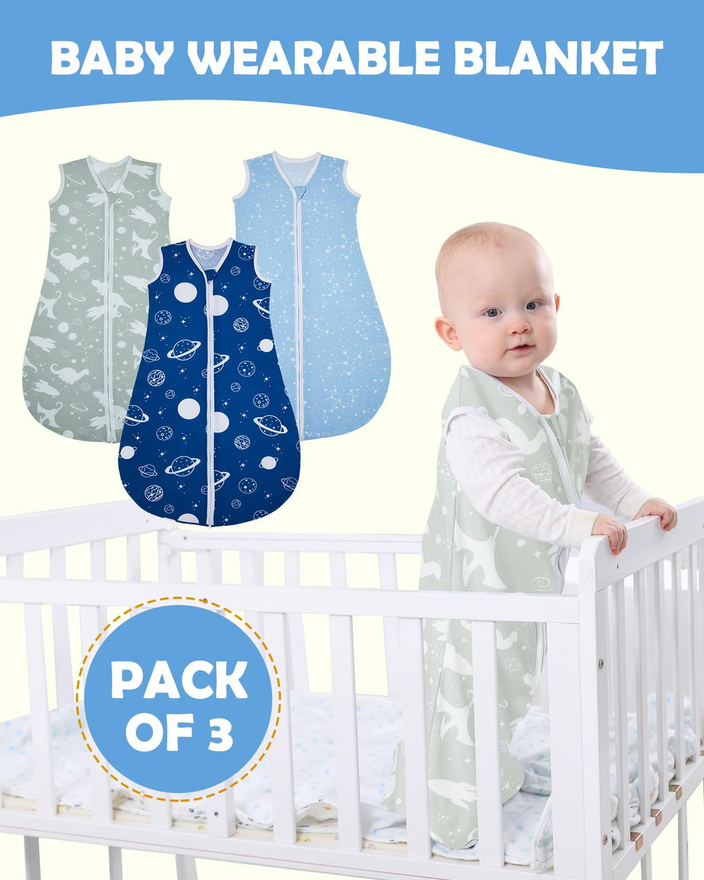 Lilian&Gema hip-space sleep sack supports leg movement and hip-friendly positioning.