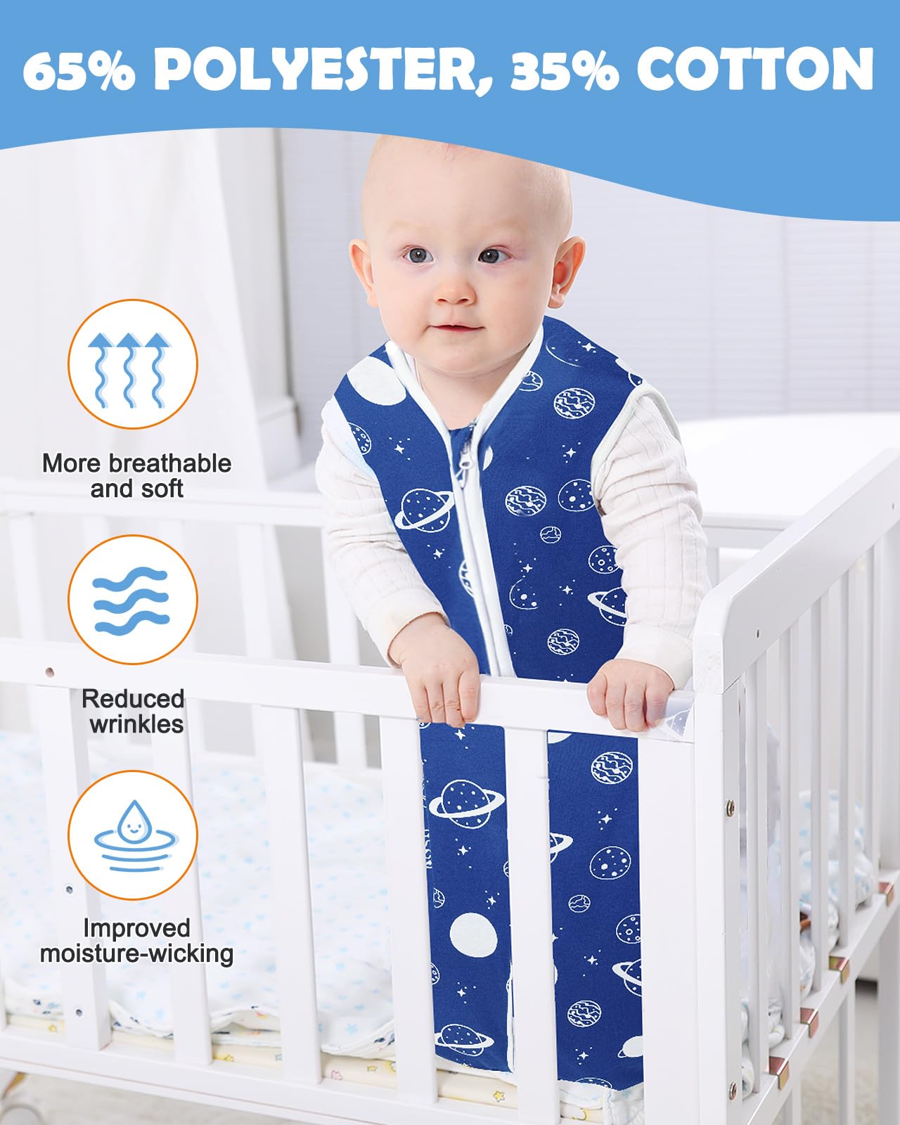 Lilian&Gema sleep sack is machine-washable and wrinkle-resistant for easy care.