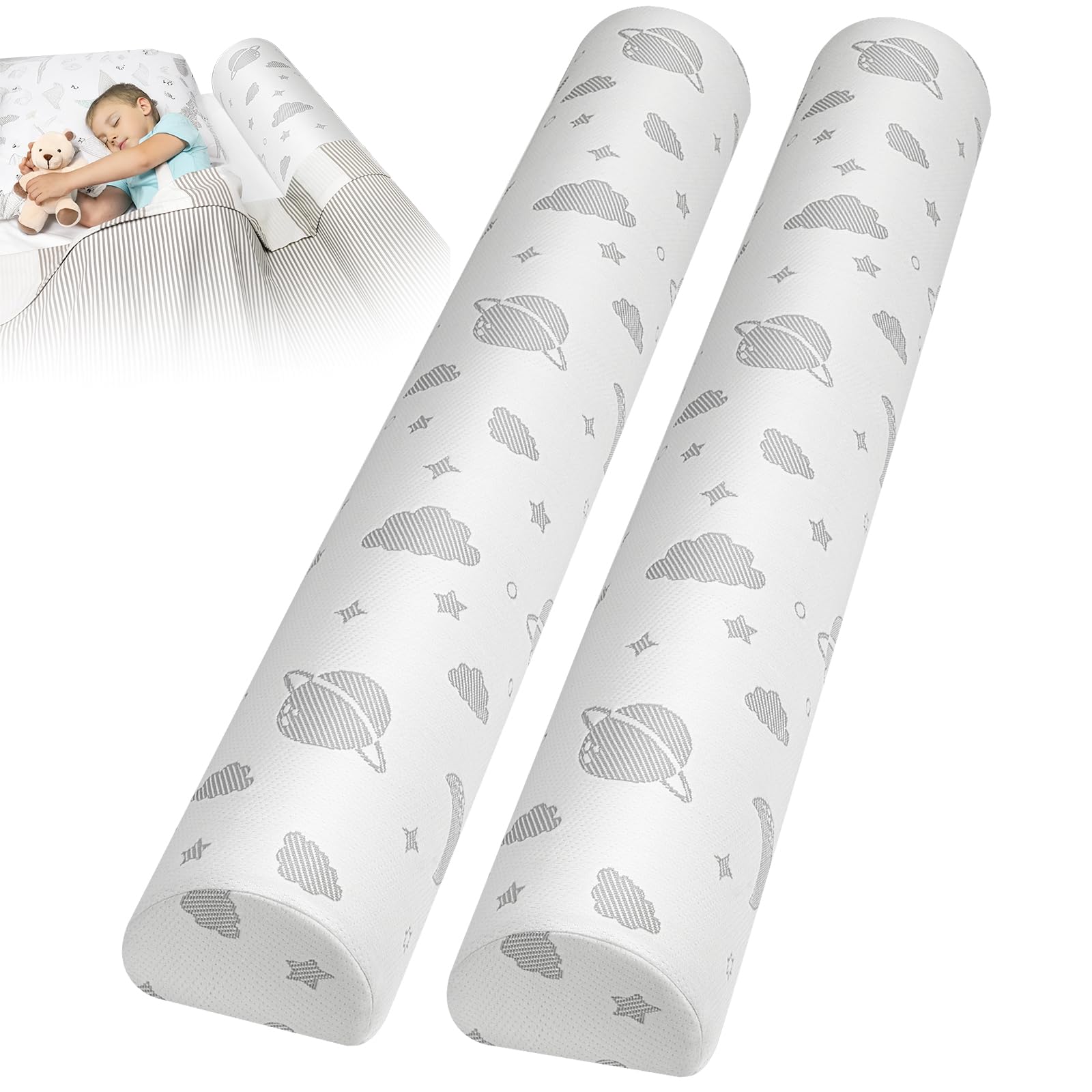 Lilian&Gema bed bumper for toddlers demonstrates a safe sleep setup between mattress and sheet.