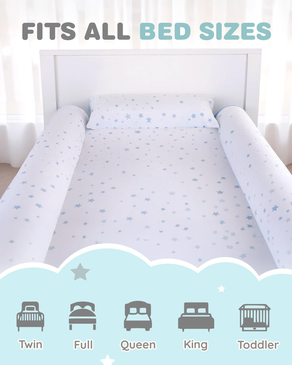 Lilian&amp;Gema bed rails non-slip soft flocking provides stable side protection on any mattress.