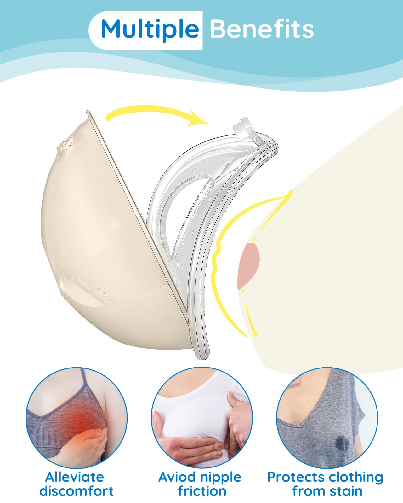 Lilian&Gema milk collector breastmilk capture highlights mess-free collection for on-the-go moms.