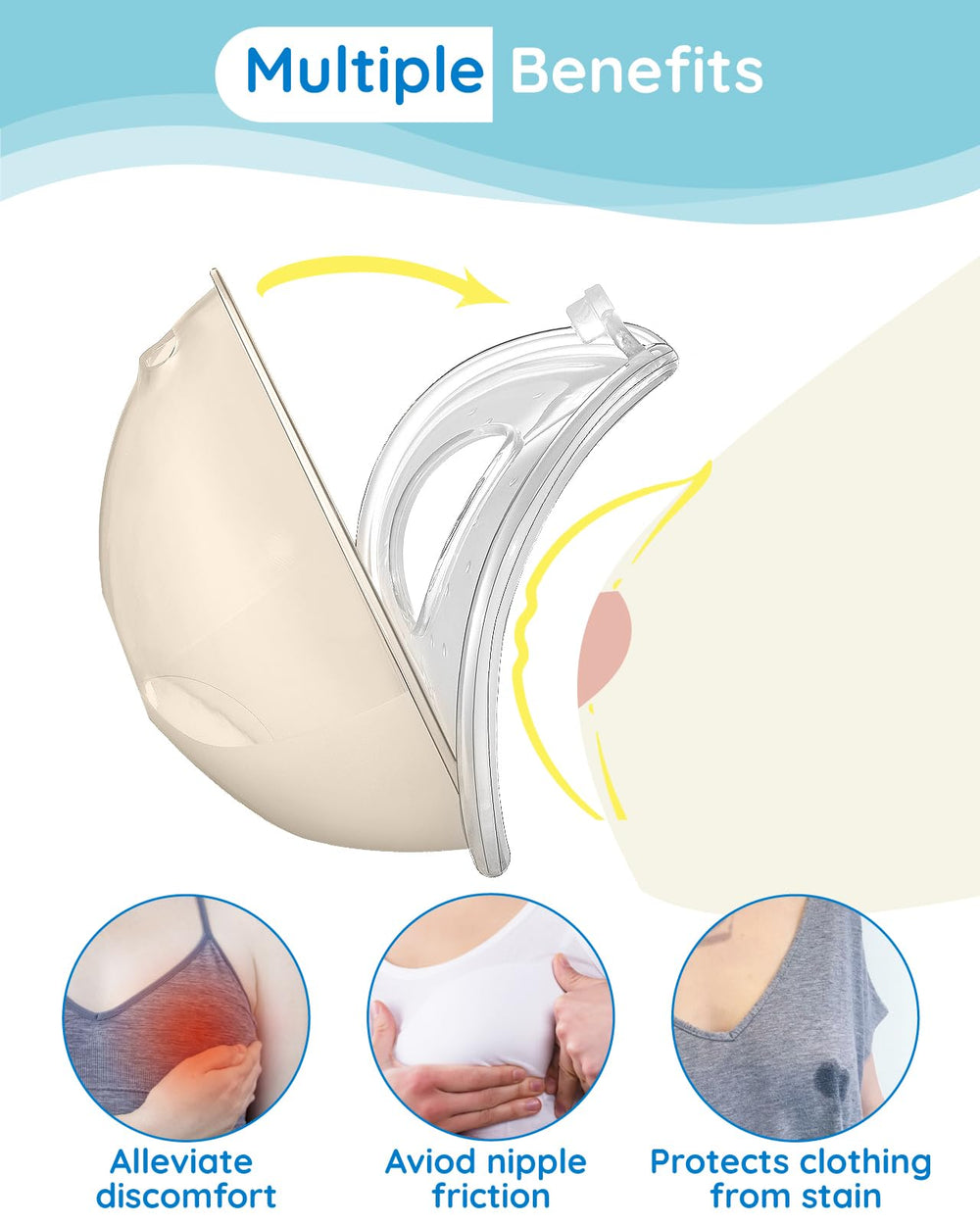 Lilian&Gema milk collector breastmilk capture highlights mess-free collection for on-the-go moms.