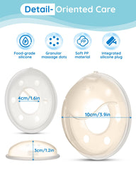 Lilian&Gema milk collector snug fit emphasizes secure, comfortable wear across bra sizes.