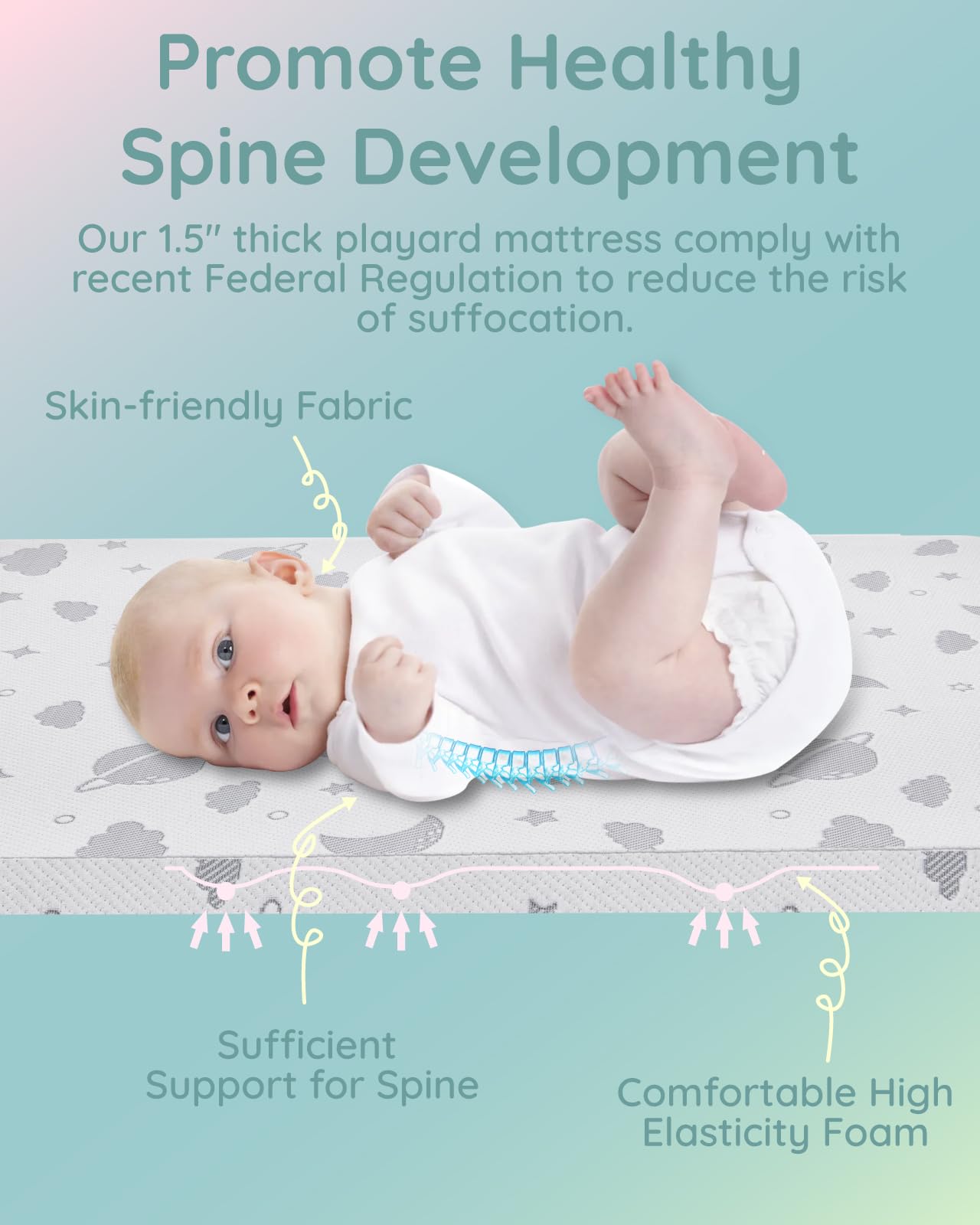 Lilian&Gema rounded-edge fit ensures snug pack n play.