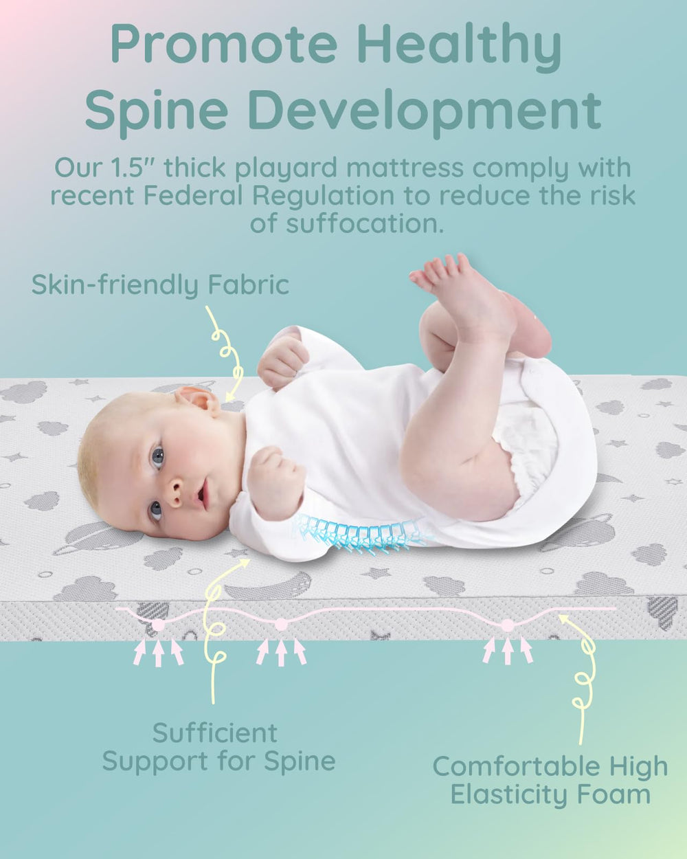 Lilian&Gema rounded-edge fit ensures snug pack n play.