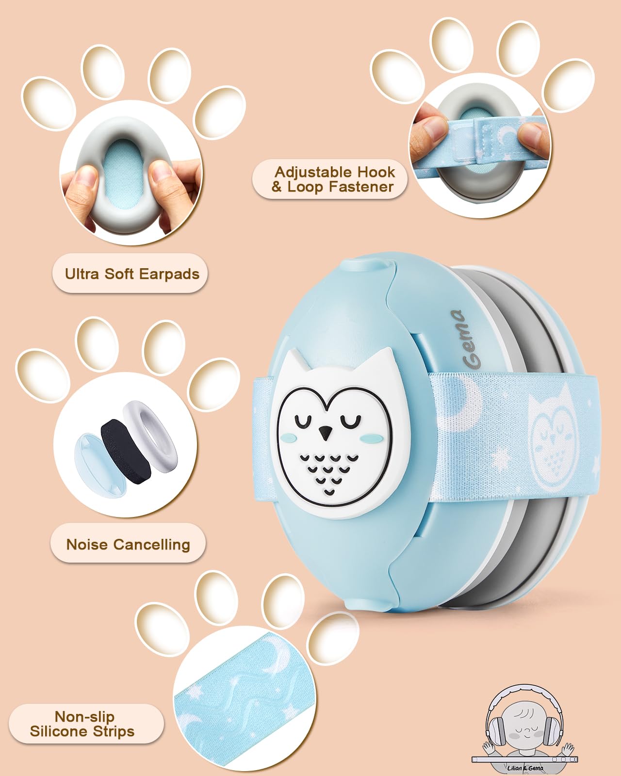 Lilian&Gema soft headband protects delicate fontanel without pinching