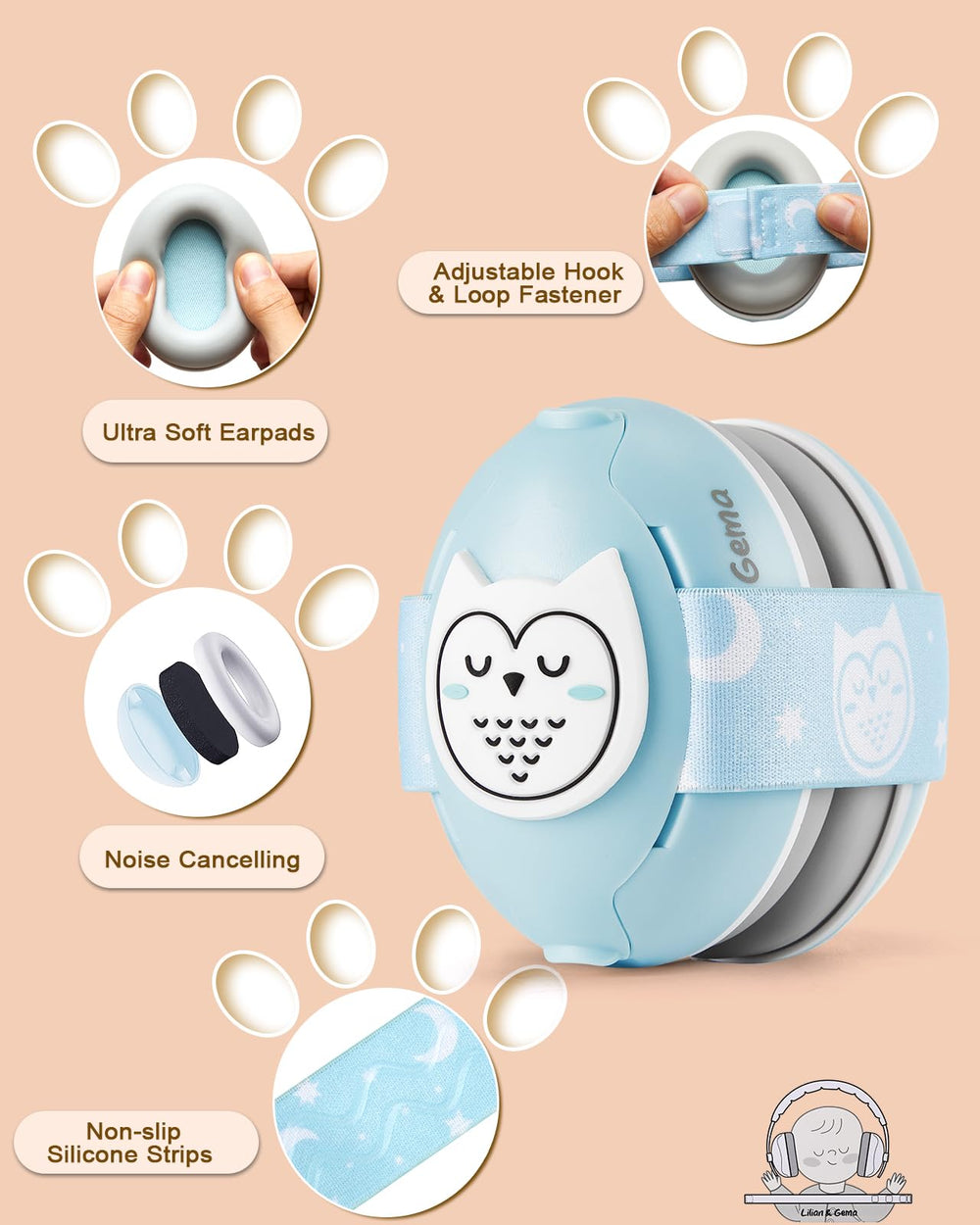 Lilian&Gema soft headband protects delicate fontanel without pinching