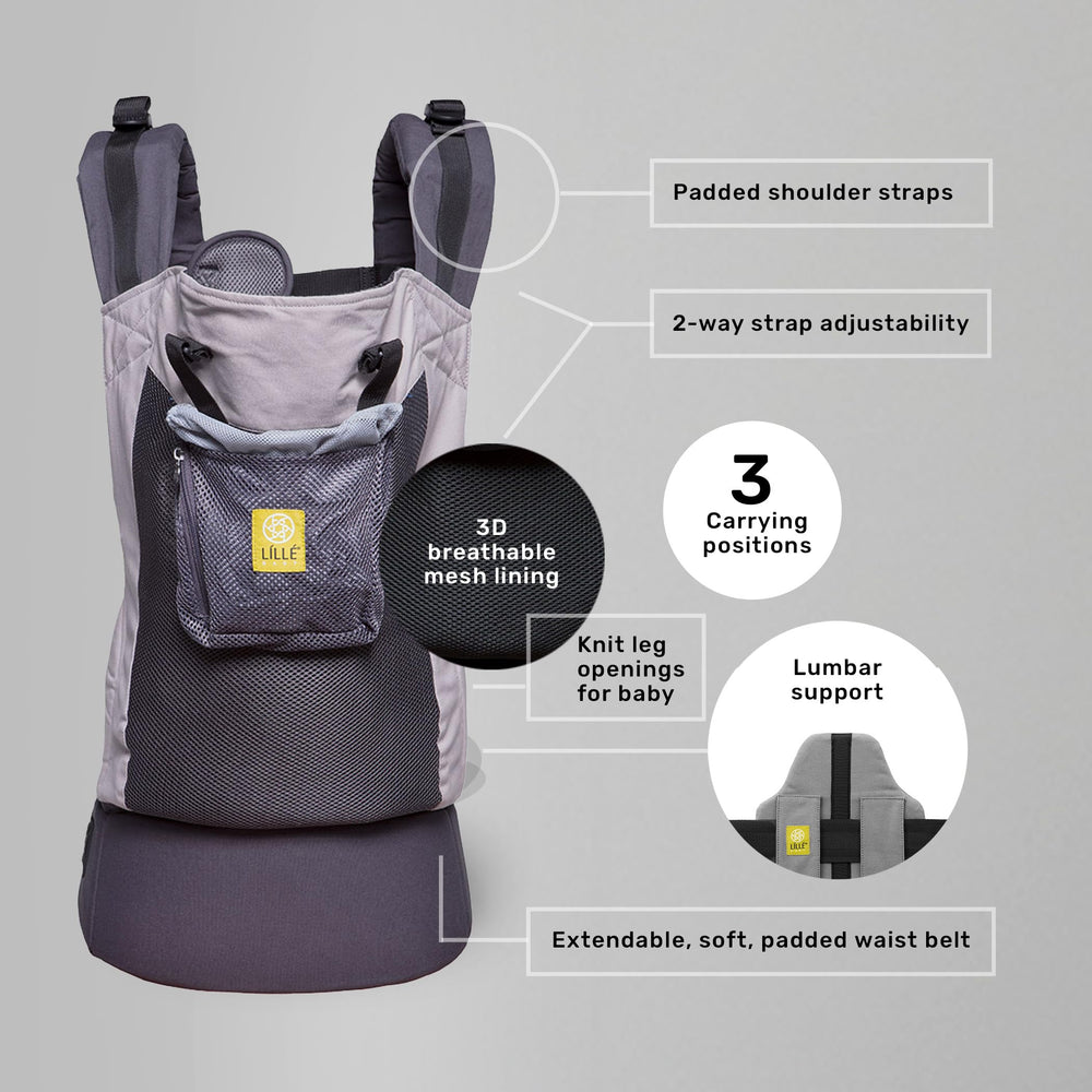 LILLEbaby CarryOn Airflow close-up of breathable mesh fabric for cooler carry.