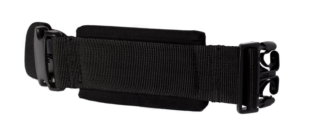 LILLEbaby waistband extension buckle in black adds 9.5 inches of room for a comfortable fit.