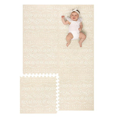 Lillefolk baby play mat 4x6ft beige tummy time surface for exploration