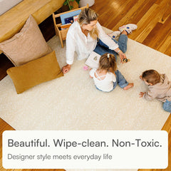 Lillefolk beige tiles on a hard floor for easy cleanup