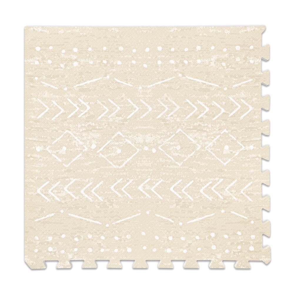 Lillefolk nine-tile mat on a wooden floor illustrating large coverage