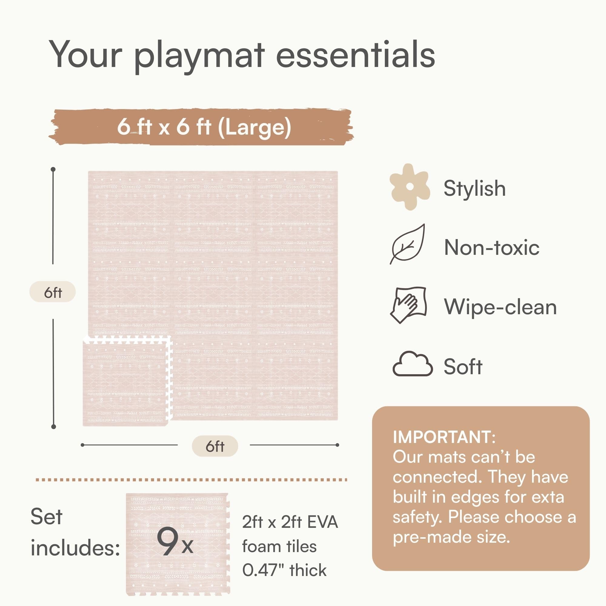 Lillefolk dusk mat creates a calm, neutral play space.