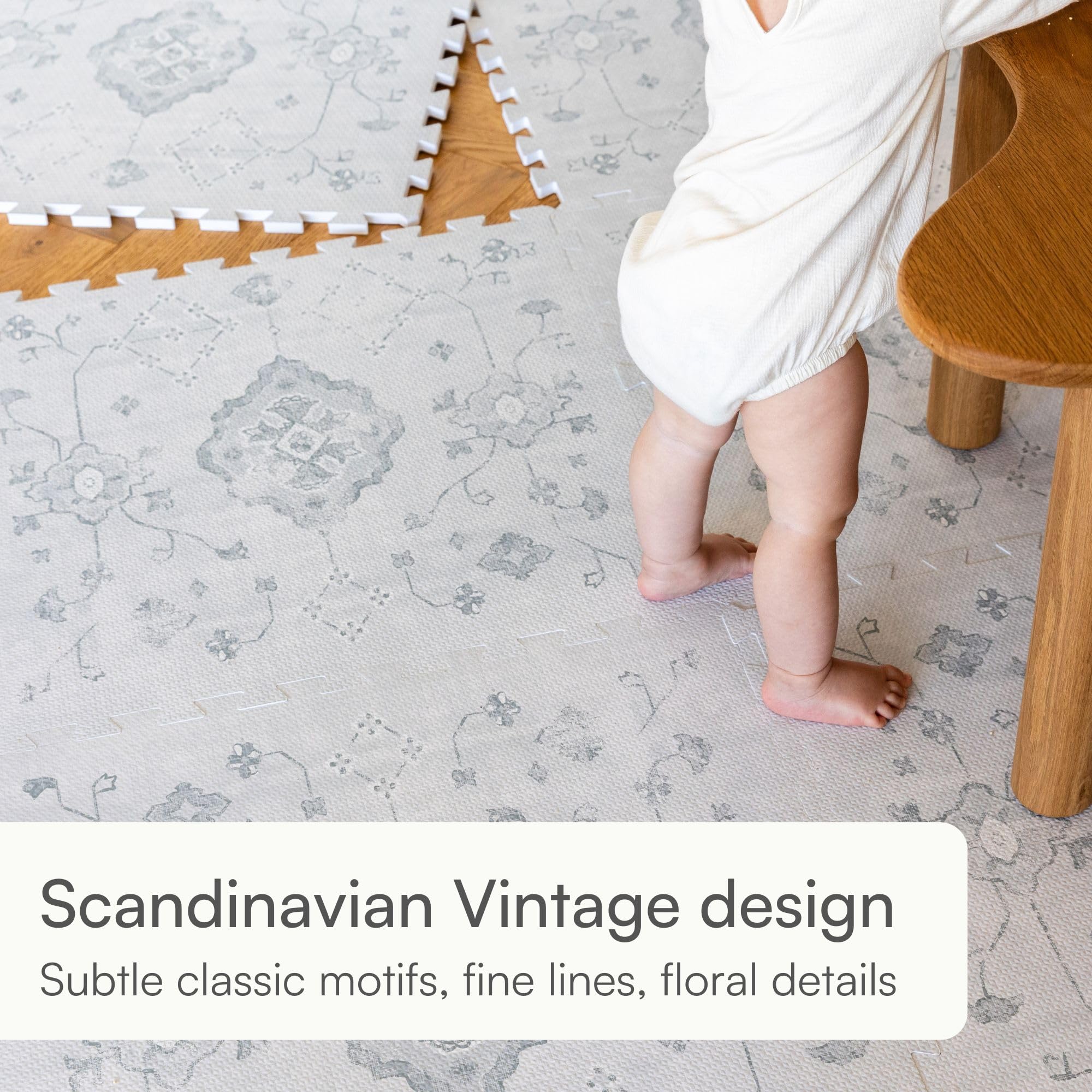 Lillefolk baby play mat crawling area offers cushioned, kid-friendly flooring.
