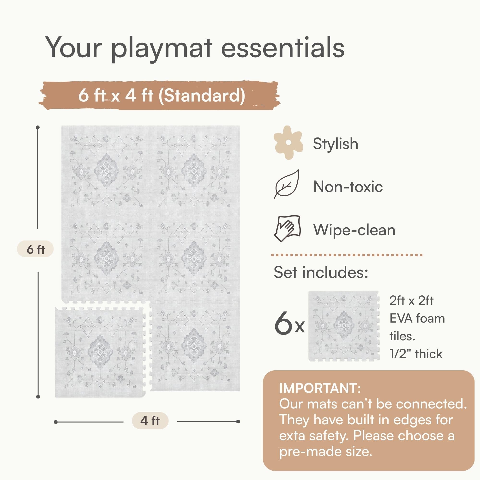 Lillefolk vintage-gray tiles store compactly and adapt to room layouts.