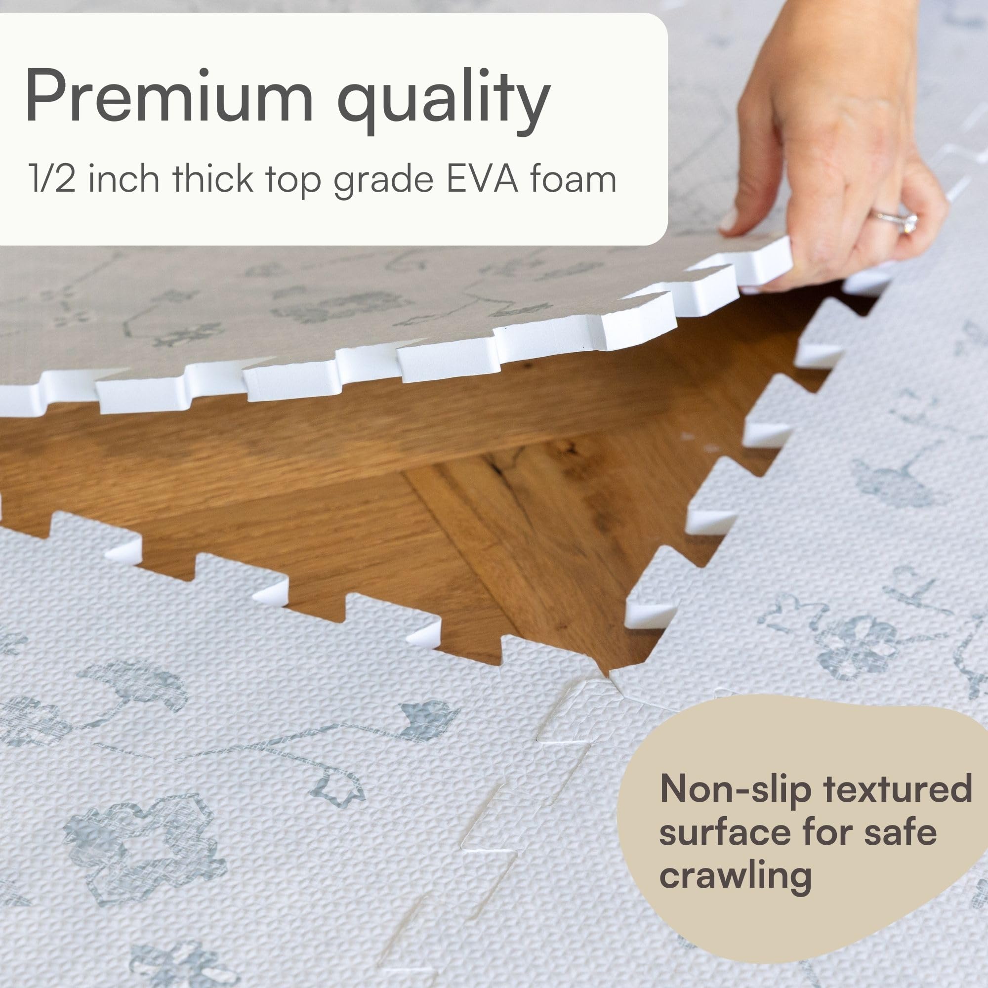 Lillefolk soft EVA foam tiles deliver non-toxic safety and easy maintenance.