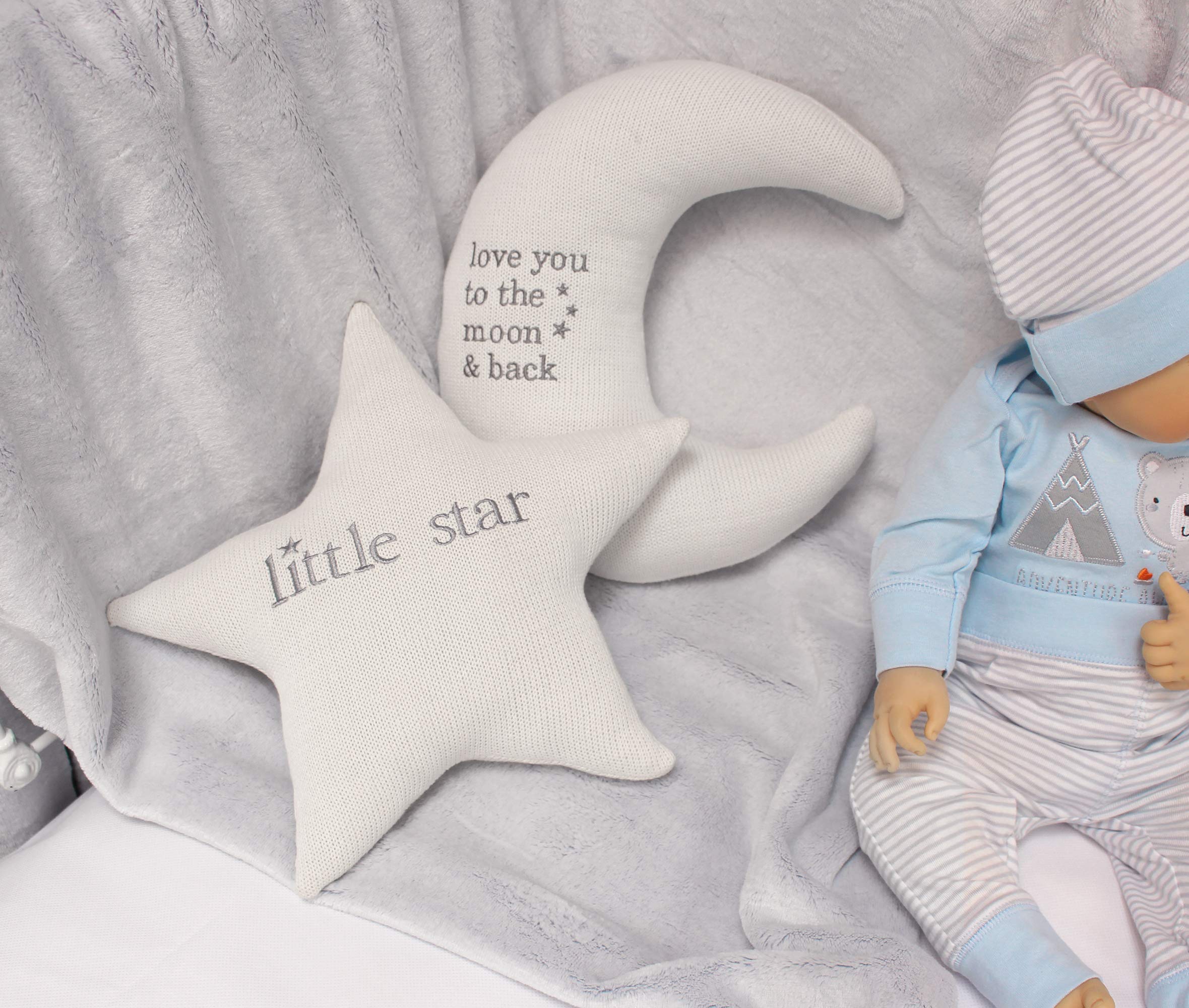 Lillian Rose knit fabric closeup highlights soft texture for cuddly nursery accents.