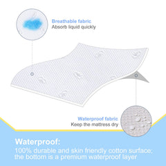 Lillibearas 39x27 cover with deep elastic skirt fits most playards securely.