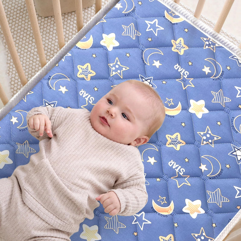 Lillibearas crib mattress cotton cover closeup emphasizing soft touch and breathability