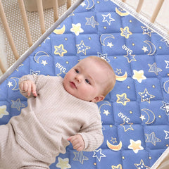 Lillibearas crib mattress cotton cover closeup emphasizing soft touch and breathability