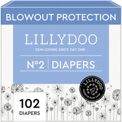 LILLYDOO baby diapers size 2 pack front view showing bulk supply for caregivers