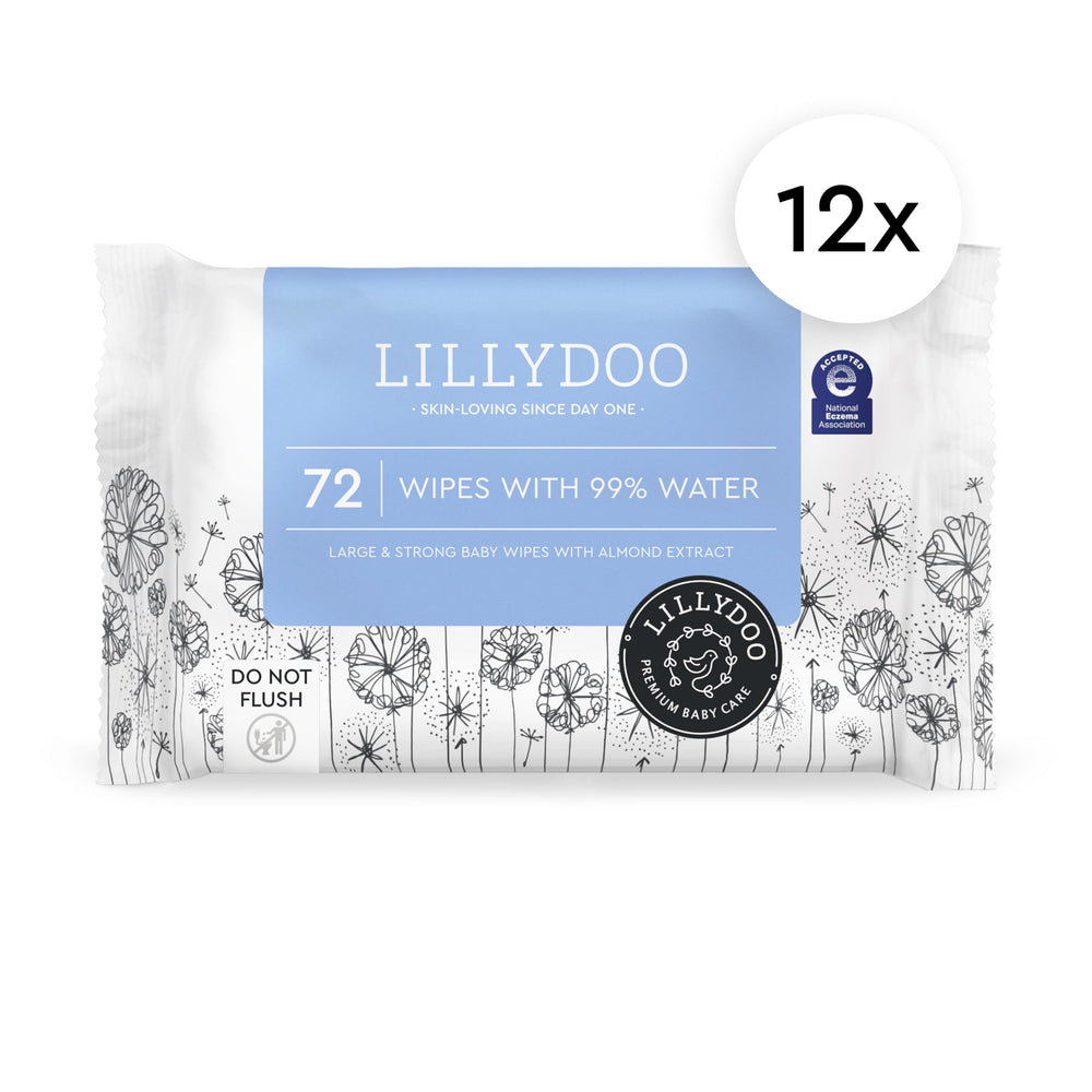 LILLYDOO Baby Wipes 99% water with almond extract for a fragrance-free cleanse