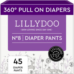 LILLYDOO Diaper Pants Size 8 soft cloud texture for gentle skin comfort all day
