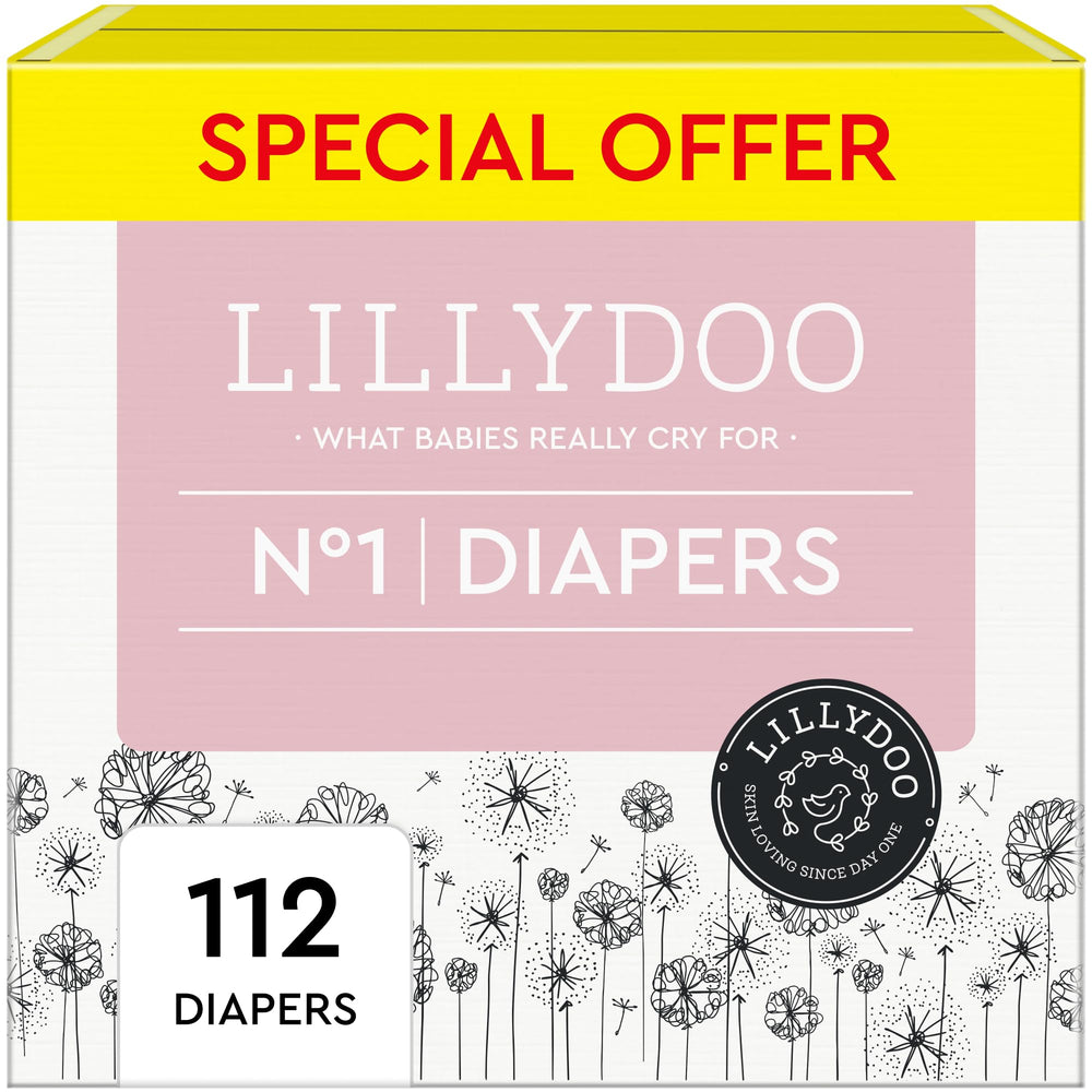 LILLYDOO Diapers Size 1 soft cloud texture for delicate baby skin