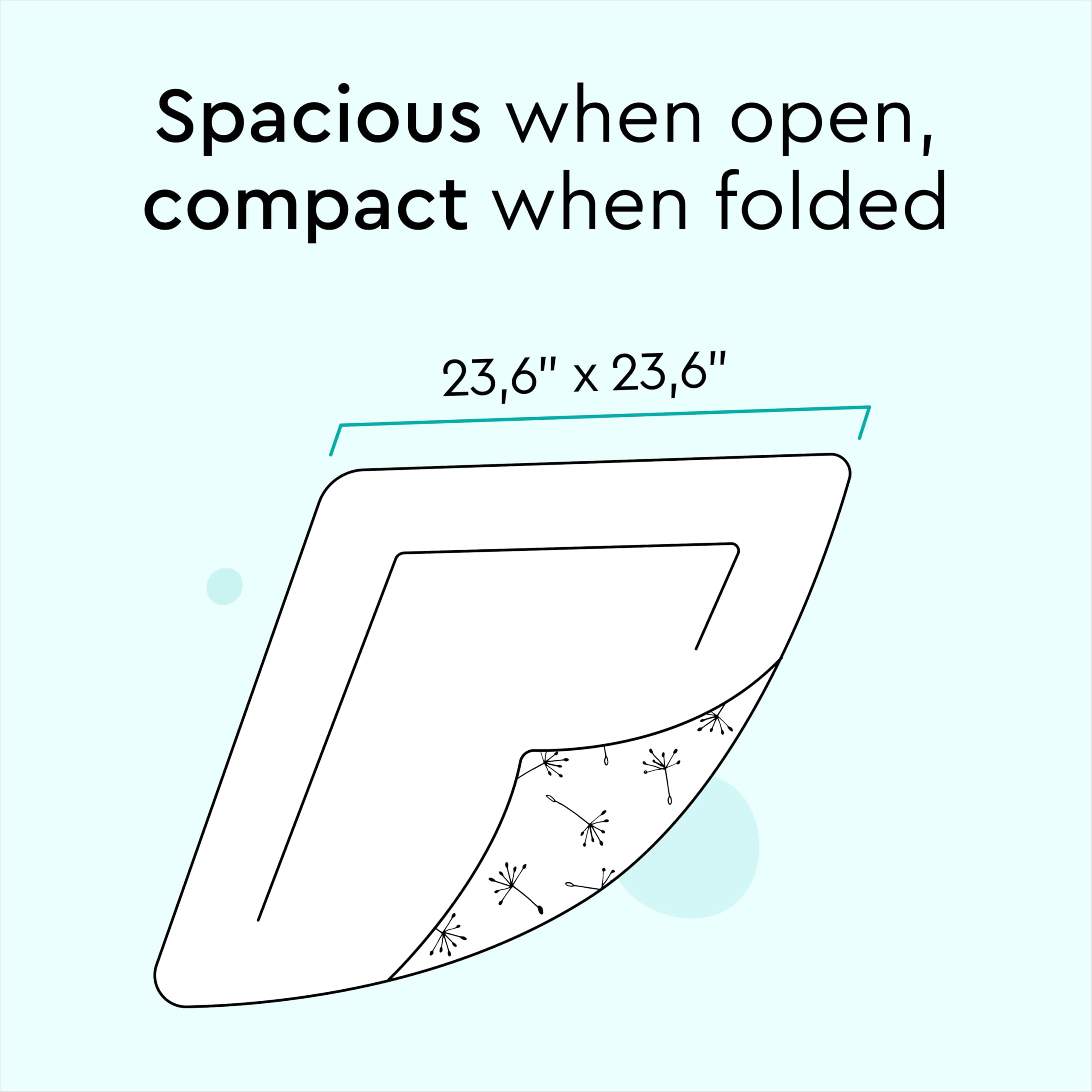 LILLYDOO on-the-go compact pad image shows easy bag packing