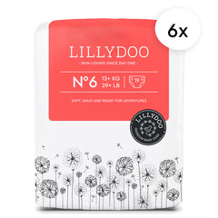 LILLYDOO size 6 diapers cloud-soft feel reduces skin irritation during play.