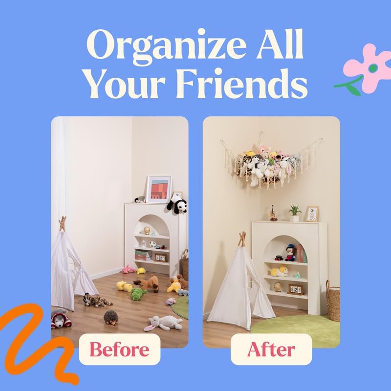 Lilly's Love boho decor hammock adds style while organizing toys in black.