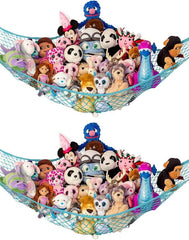 Lilly's Love corner hanging hammock showing plush toy organization in a bright corner