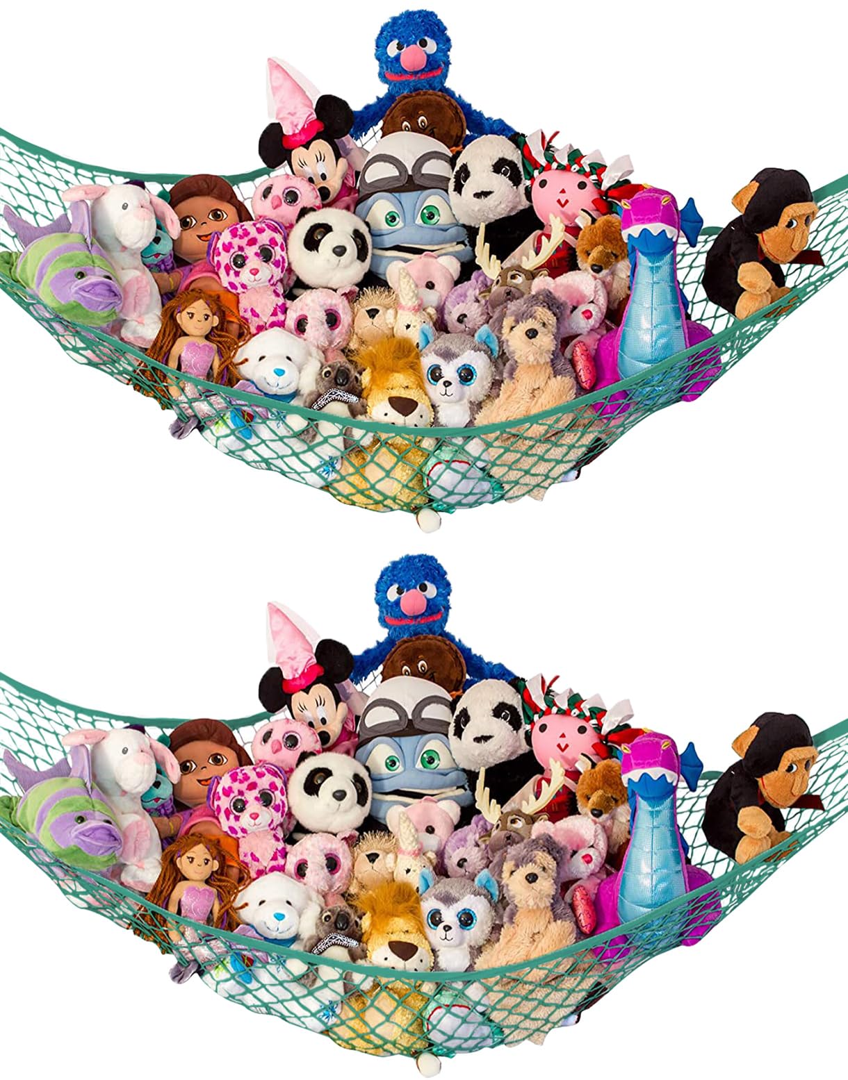 Lilly's Love stuffed animal hammock corner hanging setup for plush toy storage
