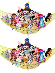 Lilly's Love stuffed-animal-hammock corner hanging neatly stores plush toys.