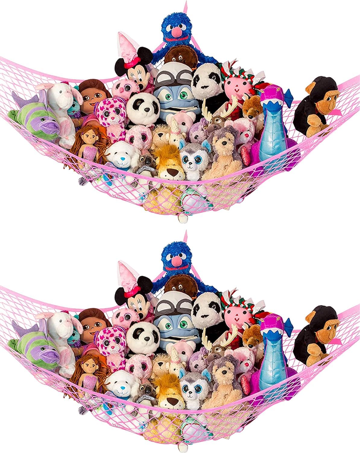 Lilly's Love stuffed animal hammock corner installation demonstrates easy mounting for tidy, kids-friendly spaces.