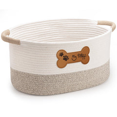 LILO DESIGN CO dog toy basket with cotton rope for safe, durable toy storage