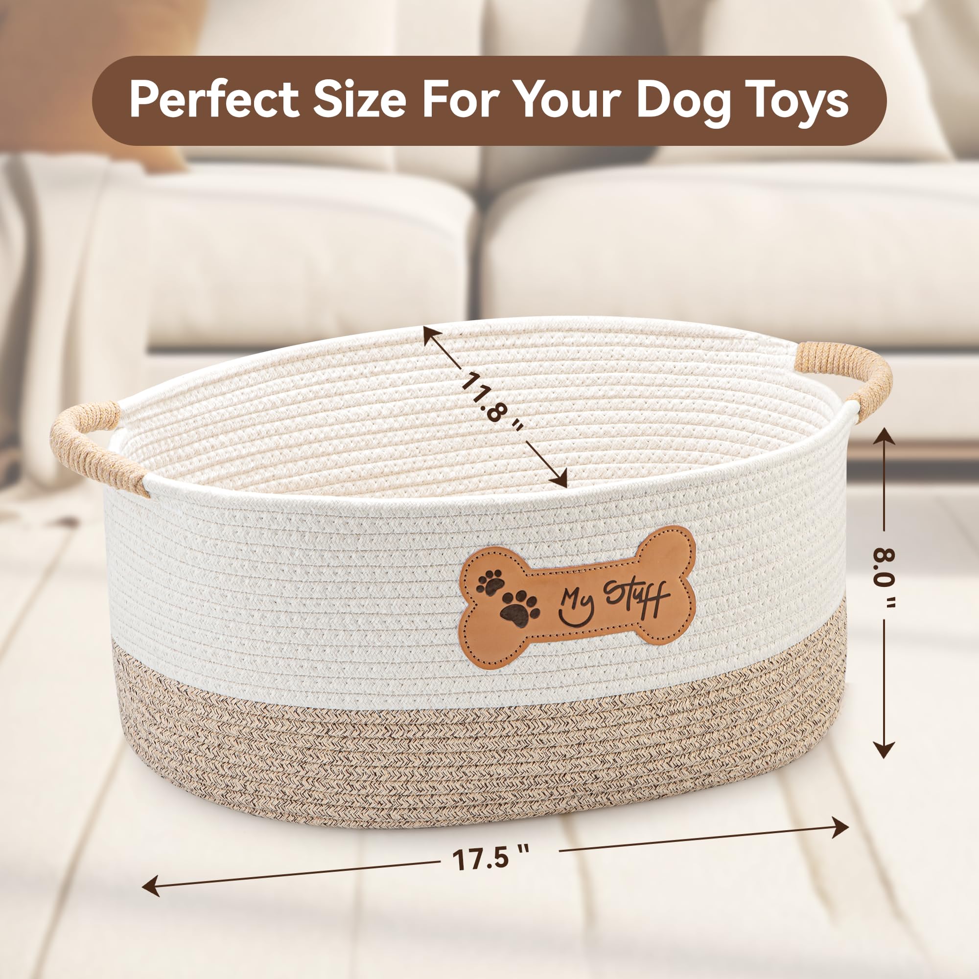 LILO DESIGN CO dog toy basket in living room blending with decor